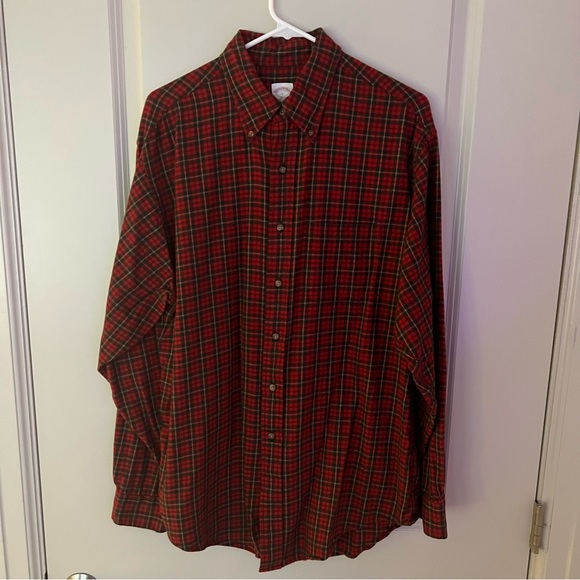 Brooks Brother mens long sleeve plaid button down flannel shirt | size Large - Picture 5 of 9